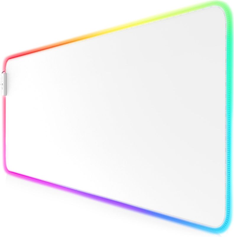 Titanwolf RGB Gaming Mauspad, Mousepad XL 800 x 300mm verbessert Präzision & Geschwindigkeit, weiß