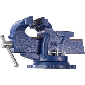 tectake® Schraubstock, aus Gusseisen, 360° drehbar, 2 Arretierungsschrauben, 3 Anschraublöcher