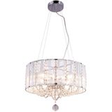 Hängeleuchte, Kristalle, Chrom, silber, H 130 cm, WALLA