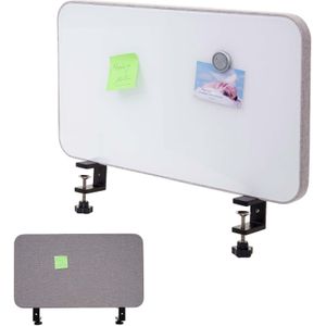Tisch-Whiteboard MCW-G74, Büro-Sichtschutz Trennwand Schreibtisch Magnettafel Pinnwand, Stoff/Textil ~ 60x35cm grau