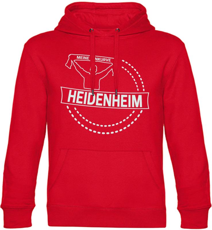 multifanshop Kapuzen Sweatshirt - Heidenheim - Meine Fankurve - Druck weiß - Hoodie