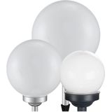 3er Set LED Solarleuchten, Außenlampe, Kugel, weiß silber