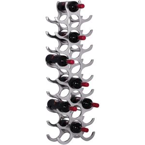 FineBuy Design Alu Weinregal Flammen 93 cm Regal Flaschenregal 27 Flaschen