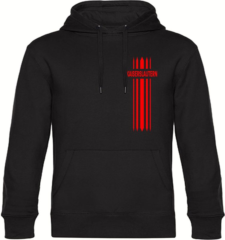 multifanshop Kapuzen Sweatshirt - Kaiserslautern - Streifen - Druck rot - Hoodie
