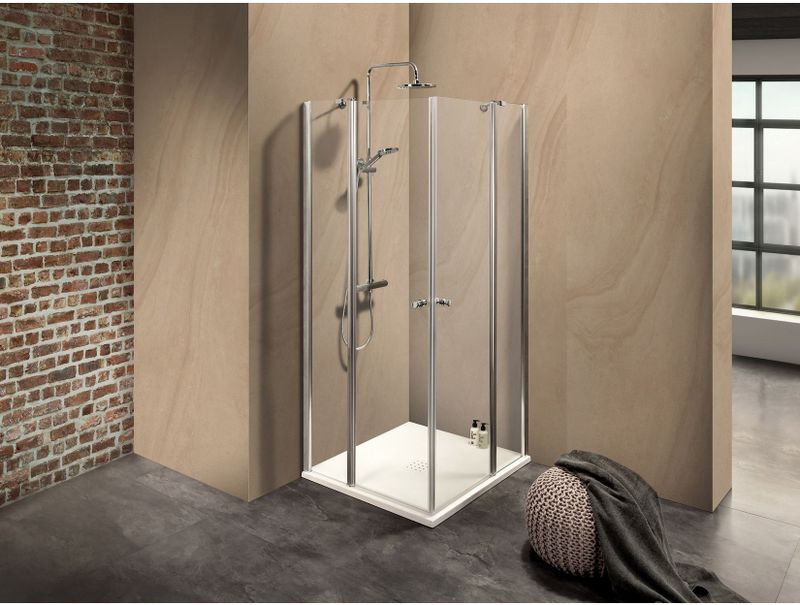 Duschkabine/ Duschabtrennung Dusbad Vital 2 zweiteilige Pendeltür an Festteil / Eckdusche  links 850mm rechts 800mm