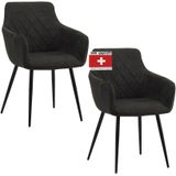 Albatros Esszimmerstuhl SILA, 2er Set, Schwarz