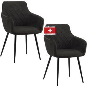 Albatros Esszimmerstuhl SILA, 2er Set, Schwarz