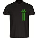 multifanshop Kinder T-Shirt - Brasilien - Streifen - Druck gelb - Kind