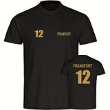 multifanshop Kinder T-Shirt - Frankfurt - Trikot Nummer 12 gold - Druck gold metallic - Kind