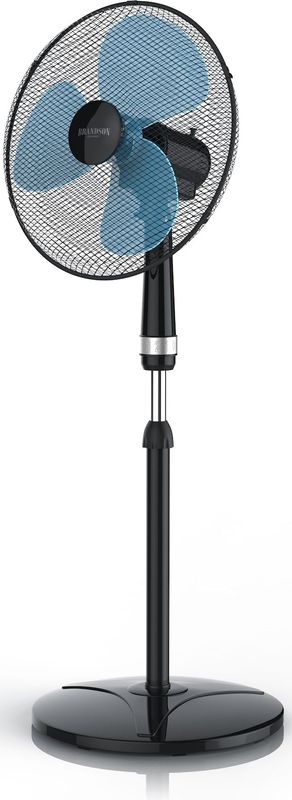 Brandson Standventilator mit 3 Geschwindigkeitsstufen, Standfuß höhenverstellbar, Ventilator mit hohem Luftdurchsatz, Oszillationsfunktion 80°