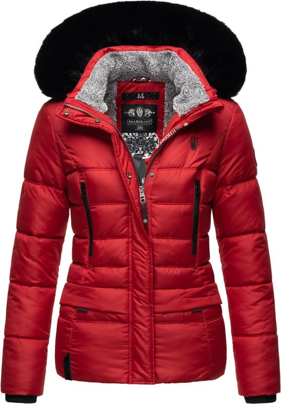 NAVAHOO Damen Winterjacke Steppjacke mit Teddyfell & Kunstpelz Kapuze Loveleen