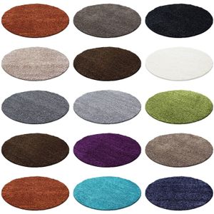 Hochfloriger Teppich, Weich und Flauschig, Rundes Design für Wohnzimmer