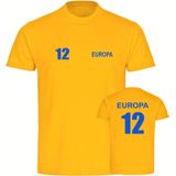 multifanshop Kinder T-Shirt - Europa - Trikot Nummer 12 - Druck blau - Kind