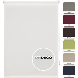 Ondeco Tageslichtrollo Win ohne Bohren Klemmfix lichtdurchlässig und Blickdicht Farbe: Weiß, Größe: 140x160 cm ohne Klemmträger
