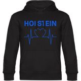 multifanshop Kapuzen Sweatshirt - Holstein - Herzschlag - Druck blau - Hoodie
