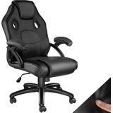 tectake® Bürostuhl, ergonomische Form, Kunstlederbezug mit Mesh-Gewebe, stufenlos höhenverstellbar