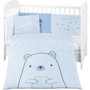 Kikkaboo Kinderbettwäsche Bär 6tlg. Decke 135 x 95 Kissen 45 x 35 Laken 140 x 70 blau