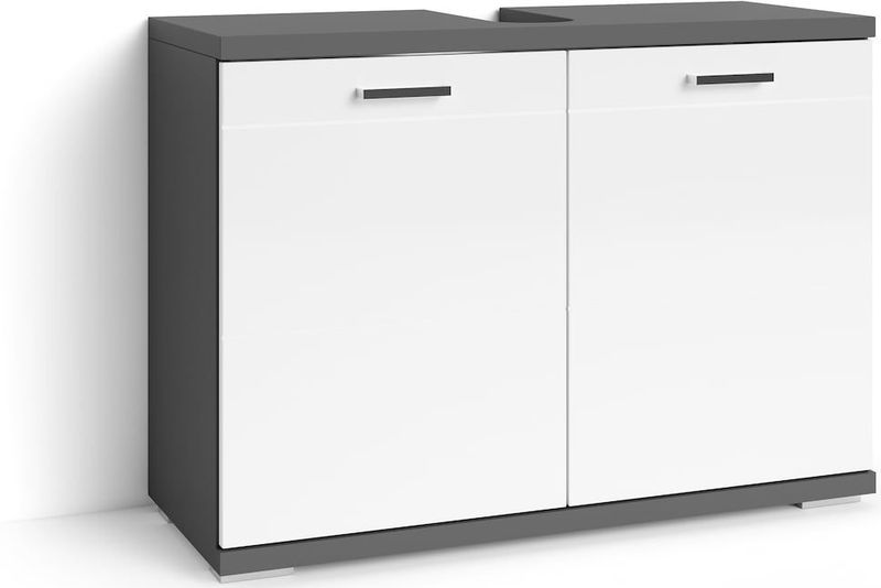 byLIVING Waschbeckenunterschrank NEBRASKA, Breite 80 cm, anthrazit/weiß