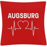 multifanshop Kissenbezug - Augsburg - Herzschlag - Druck weiß - Kissen