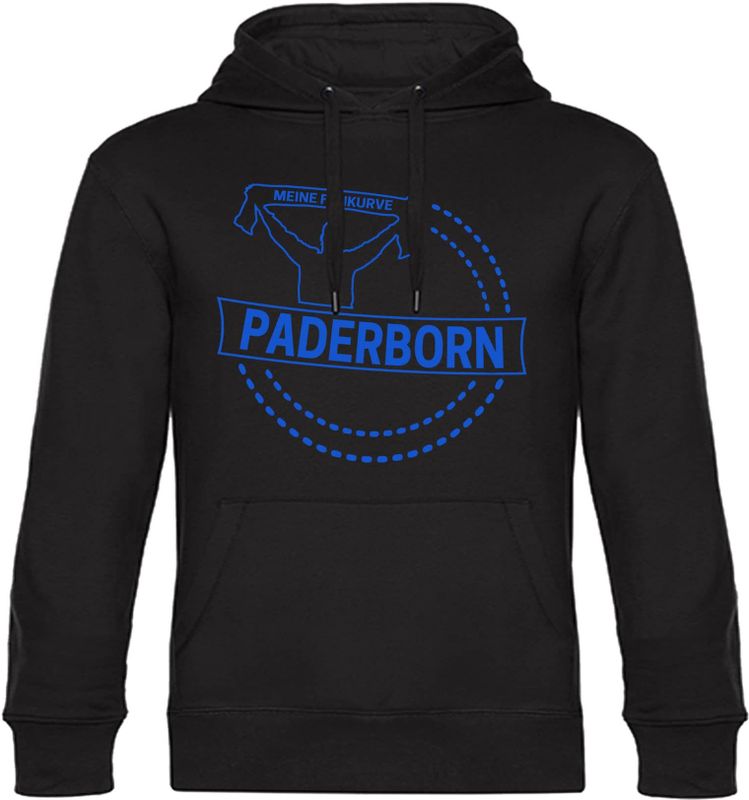multifanshop Kapuzen Sweatshirt - Paderborn - Meine Fankurve - Druck blau - Hoodie