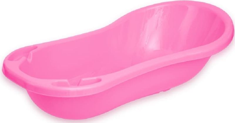 Lorelli Baby Badewanne 100 cm mit Ablagefächern, anatomische Form, Kunststoff in pink