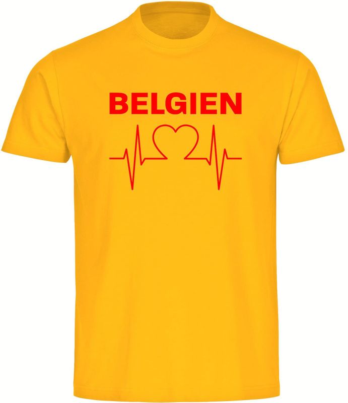 multifanshop Kinder T-Shirt - Belgien - Herzschlag - Druck rot - Kind