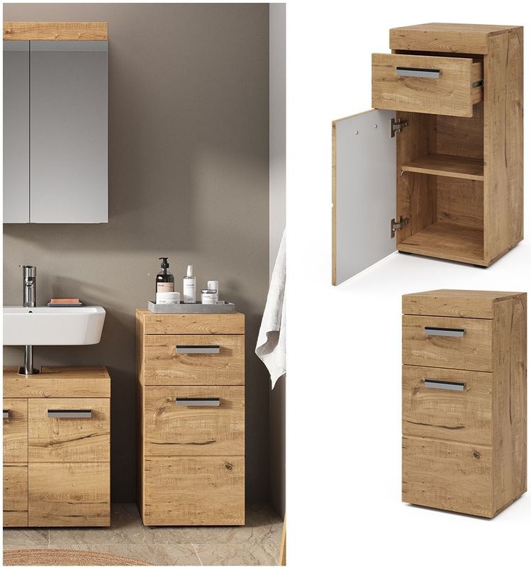 Vicco Midischrank Badschrank Badezimmerschrank Luna Schublade 2 Fächer 1 Tür