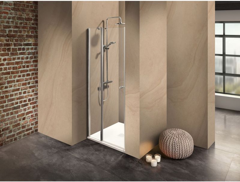 Duschkabine/ Duschabtrennung Dusbad Vital 2 Pendeltür an Festteil für Nischendusche  links 1075mm