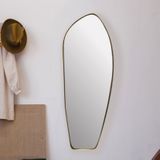 Design Wandspiegel organische Form 90 cm moderner Spiegel asymmetrisch gold