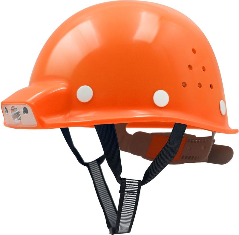 Mustbau MBU-ZC111-ORA Bauhelm,Schutzhelm,Arbeitshelm,Bauarbeiterhelm, USB-Ladegerät-Licht, 53-62cm Einstellbar