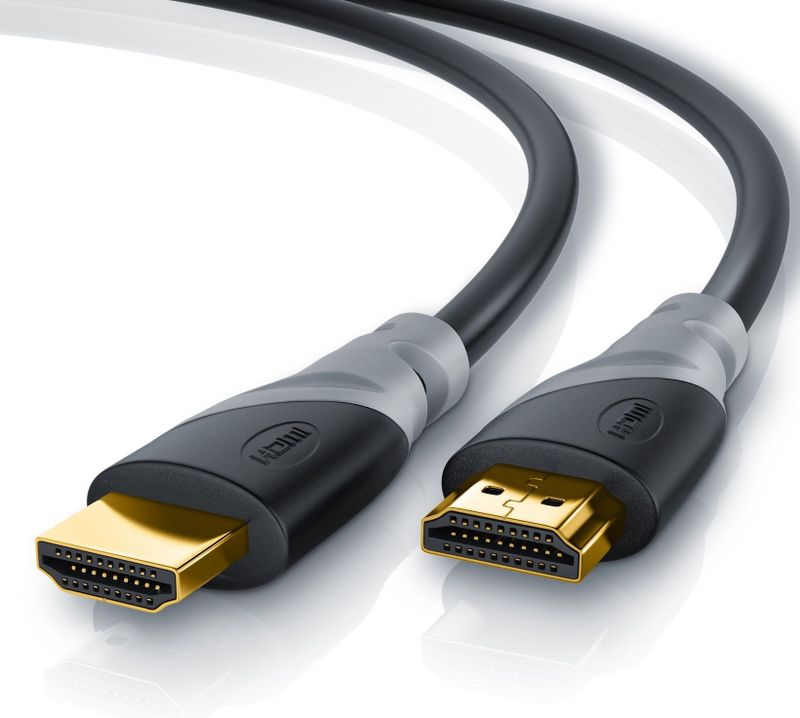 CSL HDMI-Kabel 2.0b, 4K UHD, Full HD, 3D, 3-fach geschirmt, High Speed mit Ethernet, HDMI Typ A  - 15m