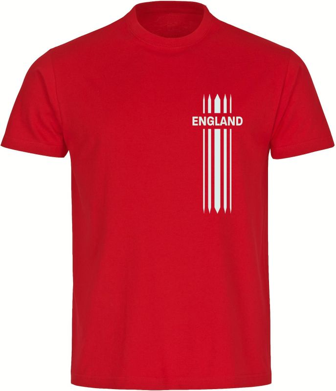 multifanshop Kinder T-Shirt - England - Streifen - Druck weiß - Kind