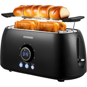 Steinborg 4 Scheiben XXL Toaster Digitales Display m. Brötchenaufsatz