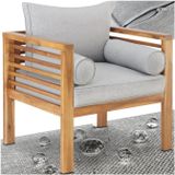 tectake® Garten-Loungesessel, mit lasiertem Holzgestell, Dicke des Sitzpolsters 12 cm, 72 x 63 x 64,5 cm