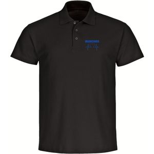 multifanshop Poloshirt - Braunschweig - Herzschlag - Druck blau - Polo