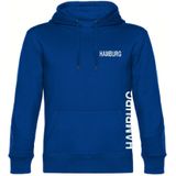 multifanshop Kapuzen Sweatshirt - Hamburg - Brust & Seite - Druck weiß - Hoodie