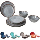 BO-CAMP Melamin Geschirr Set Halo Camping Essgeschirr Reise Picknick Teller Farbe: blau