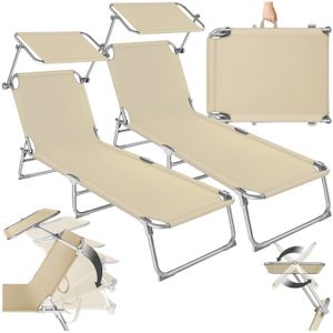 tectake® 2er Set Gartenliege, klappbar, 4-fach verstellbare Rückenlehne, 190 x 68 x 28 cm