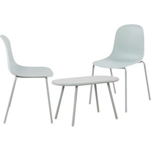 CLP 2er Sitzgruppe Veldin I Garten-Set 2x Stuhl stapelbar und 1x Tisch I Outdoor-Set wetterfest und UV-beständig I Gartenmöbel