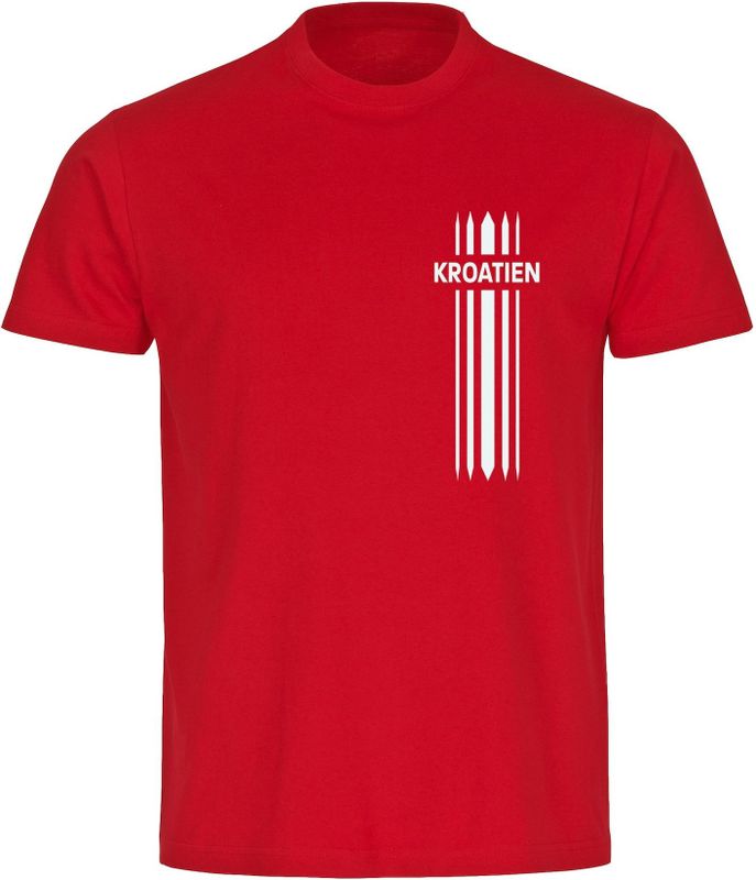 multifanshop Kinder T-Shirt - Kroatien - Streifen - Druck weiß - Kind