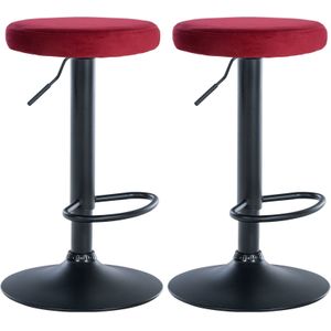 CLP 2er Set Barhocker Ponte Samt I Drehbarer Thekenhocker I Höhenverstellbarer Hocker I Küchenhocker mit Metallgestell
