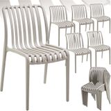 tectake® Gartenstühle, wetterfest und UV-beständig, rutschfeste Gummischoner, 47 x 58 x 80,5 cm, Belastbarkeit 110 kg