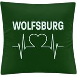 multifanshop Kissenbezug - Wolfsburg - Herzschlag - Druck weiß - Kissen