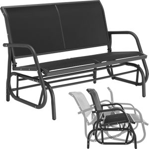 tectake® Schaukelbank, 2-Sitzer, sanfter Schaukelmechanismus, 121 x 72 x 86,5 cm