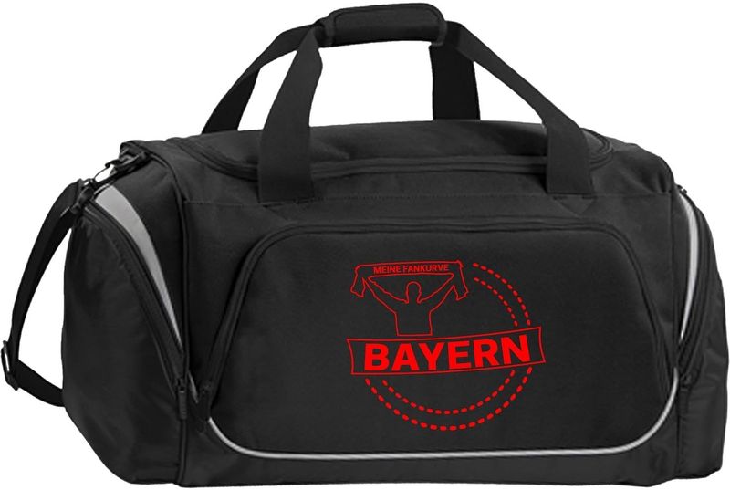 multifanshop Sporttasche - Bayern - Meine Fankurve - Druck rot - Tasche