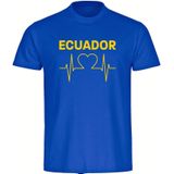 multifanshop Kinder T-Shirt - Ecuador - Herzschlag - Druck gelb - Kind