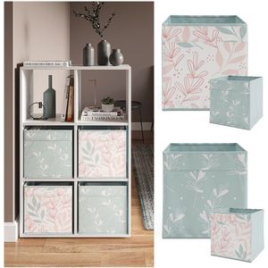 Vicco Faltbox Aufbewahrungsbox Regalbox Türkis Rosa Floral 3 Hartkarton Ablage