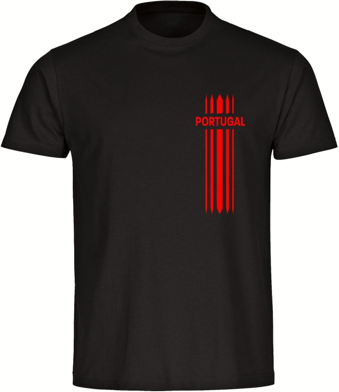 multifanshop Kinder T-Shirt - Portugal - Streifen - Druck rot - Kind