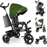 KIDIZ® Dreirad 5in1 Kinderdreirad mit Schubstange Lenksystem Stange ab 1 Jahr vorwärts und Rückwärtsfahrt Jogger ,  Korb Tasche Getränkehalter Sonnendach Gummiräder, Buggy Fahrrad Baby Klappbar