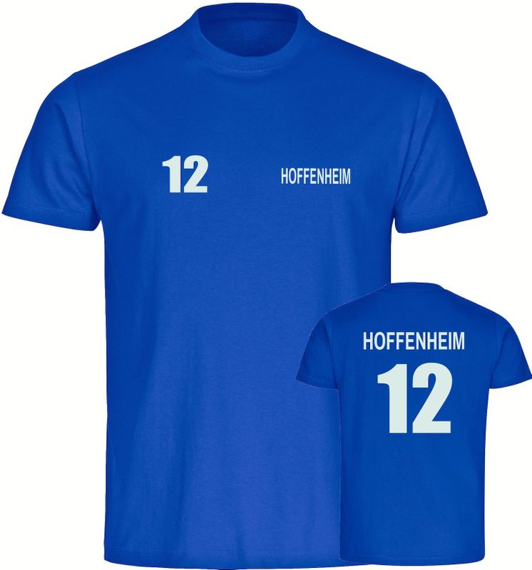 multifanshop Kinder T-Shirt - Hoffenheim - Trikot Nummer 12 - Druck weiß - Kind